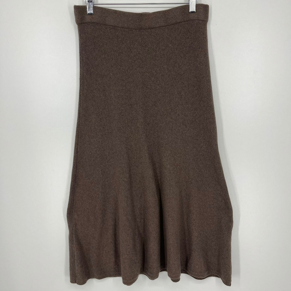 Gap Womens XXL Tall Brown Knit A-Line Midi Skirt Elastic Waist